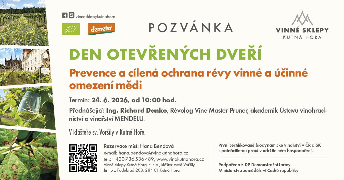 Den otevřených dveří pro zemědělce: PREVENCE A CÍLENÁ OCHRANA RÉVY VINNÉ A ÚČINNÉ OMEZENÍ MĚDI  