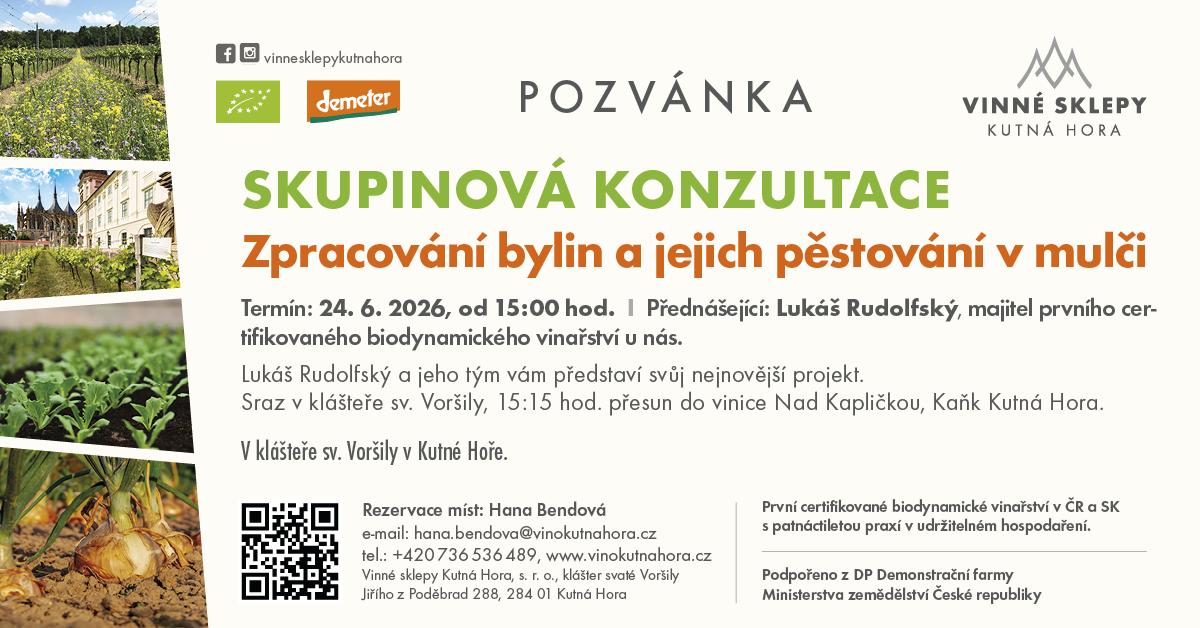 Skupinová konzultace pro farmáře: ZPRACOVÁNÍ BYLIN A JEJICH PĚSTOVÁNÍ V MULČI