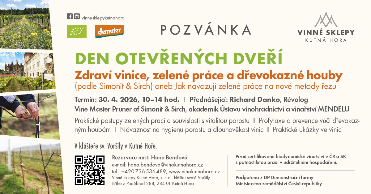 DEN OTEVŘENÝCH DVEŘÍ: Zdraví vinice, zelené práce a dřevokazné houby